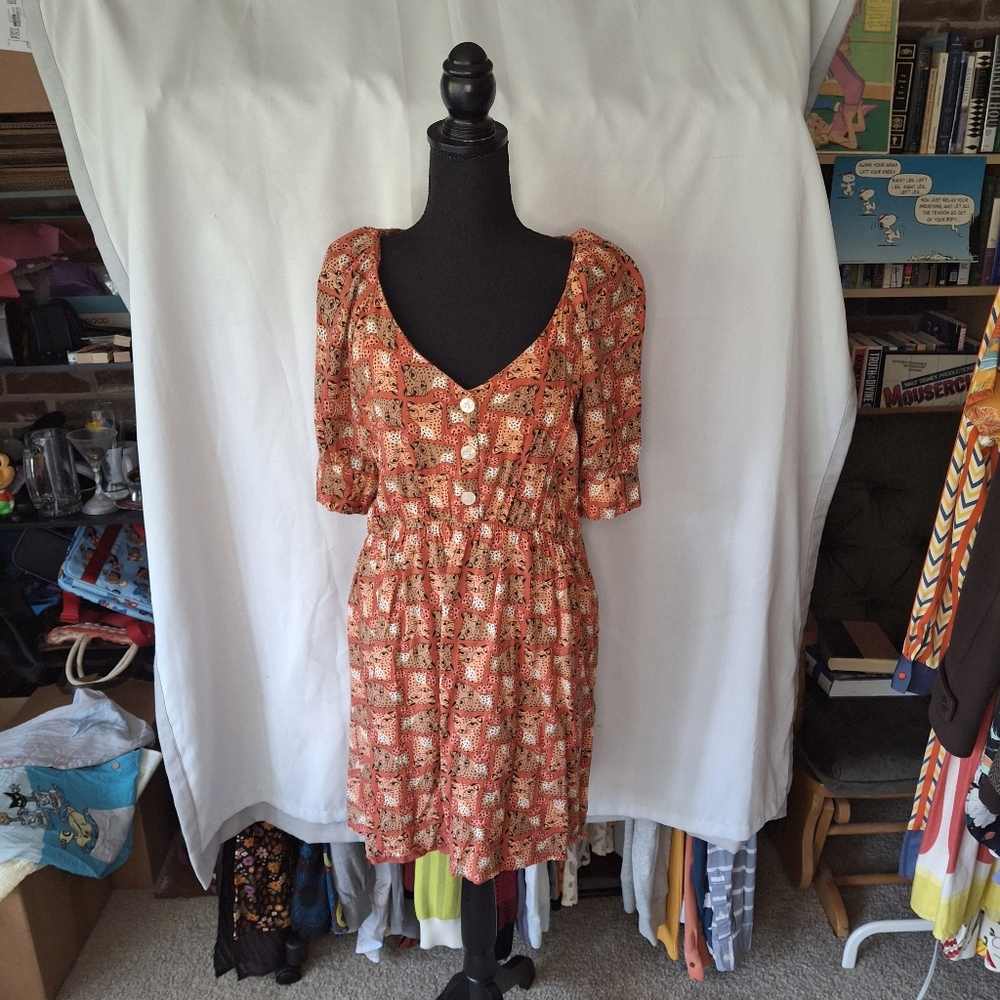 Compania Fantastica Cheetah Print Dress Sz L